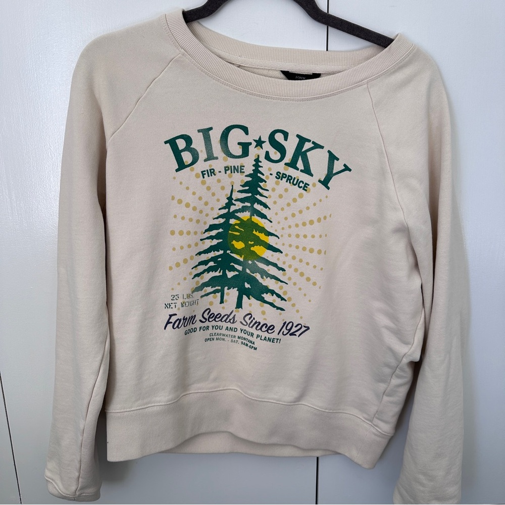 J. Crew NWT Cream 🌲 Graphic Sweatshirt